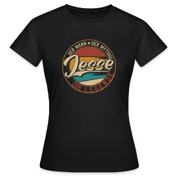 Jesse Der Mann der Mythos die Legende Geschenk - Frauen T-Shirt - Schwarz - Vorne - AI Model Female 172 dark (172cm)