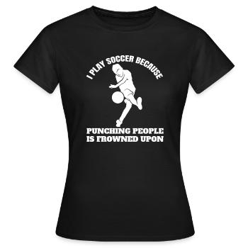 Soccer Soccer Soccer Coach Soccer Player - Women's T-Shirt - black - Front - AI Model Female 172 dark (172cm)