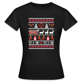 Pompiers Pompiers Pompiers volontaires - T-shirt Femme - noir - Devant - AI Model Female 172 dark (172cm)