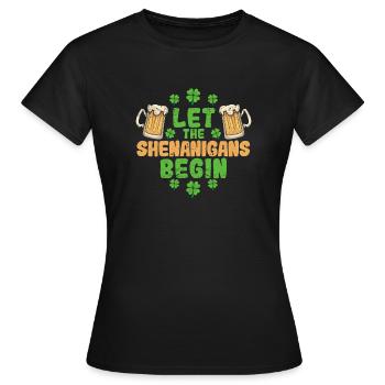 Sankt-Patricks-Schwindel - Frauen T-Shirt - Schwarz - Vorne - AI Model Female 172 dark (172cm)