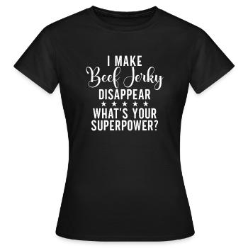 Beef Jerky Gift Beef Jerky Lover - Women's T-Shirt - black - Front - AI Model Female 172 dark (172cm)