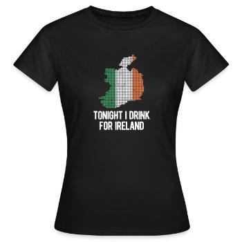 Heute Abend trinke ich für Irland St. Patrick's - Frauen T-Shirt - Schwarz - Vorne - AI Model Female 172 dark (172cm)
