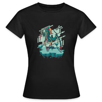 Gruselige gruselige Spinne-Dämon Kreatur Gruselige - Frauen T-Shirt - Schwarz - Vorne - AI Model Female 172 dark (172cm)