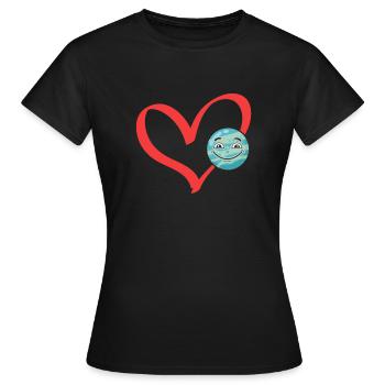 Heart Funny Planet - Astronaute de l’espace Voyage dans l’espace - T-shirt Femme - noir - Devant - AI Model Female 172 dark (172cm)