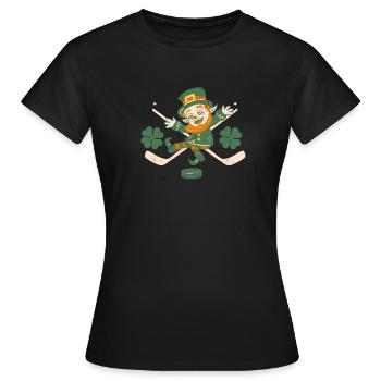 Kobold Hockey sur gazon Hockey sur gazon Drôle St Patrick’s Day - T-shirt Femme - noir - Devant - AI Model Female 172 dark (172cm)
