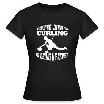 Curling Stone Cadeau Curl Curler Curling Stone - T-shirt Femme - noir - Devant - AI Model Female 172 dark (172cm)