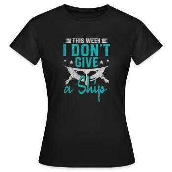 Cette semaine, je ne donne pas l’ancre à un capitaine de navire - T-shirt Femme - noir - Devant - AI Model Female 172 dark (172cm)