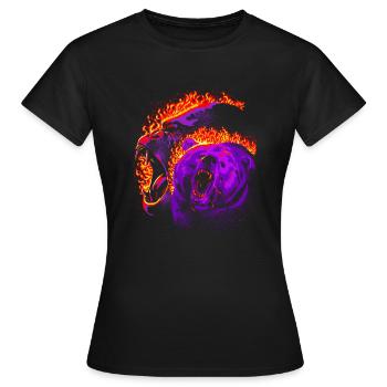 Gorilla und Grizzlybär brennen - Frauen T-Shirt - Schwarz - Vorne - AI Model Female 172 dark (172cm)