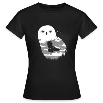 Owl at night - Women's T-Shirt - black - Front - AI Model Female 172 dark (172cm)