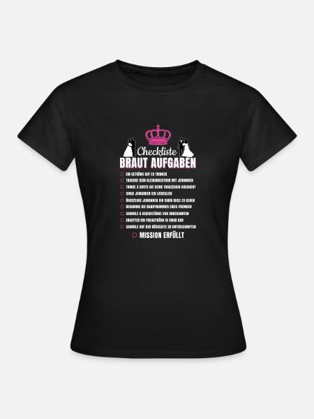 Junggesellinnenabschied Aufgabenliste - Frauen T-Shirt - Schwarz
