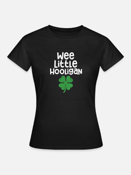 Kleiner Hooligan Lustige Kleeblätter Glücklicher - Frauen T-Shirt - Schwarz