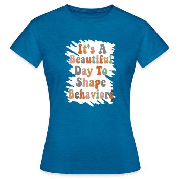 Belle journée comportementale Comportements de forme - T-shirt Femme - bleu saphir antique chiné - Devant - AI Model Female 172 dark (172cm)