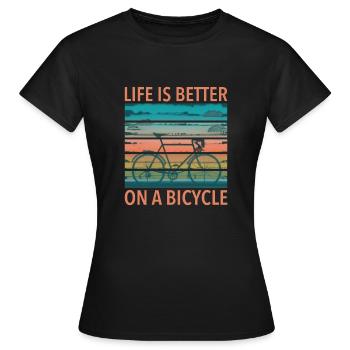 La vie est meilleure sur un vélo Fahrrad - T-shirt Femme - noir - Devant - AI Model Female 172 dark (172cm)