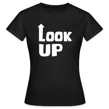 See above - Women's T-Shirt - black - Front - AI Model Female 172 dark (172cm)