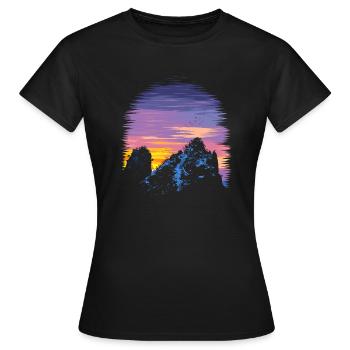 Sunrise in the mountains - Women's T-Shirt - black - Front - AI Model Female 172 dark (172cm)