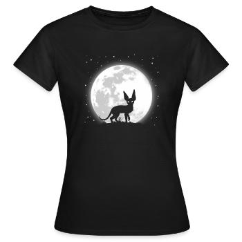 Egyptian cat under the moon - Women's T-Shirt - black - Front - AI Model Female 172 dark (172cm)