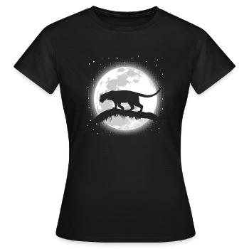 Leopard under the moon - Women's T-Shirt - black - Front - AI Model Female 172 dark (172cm)
