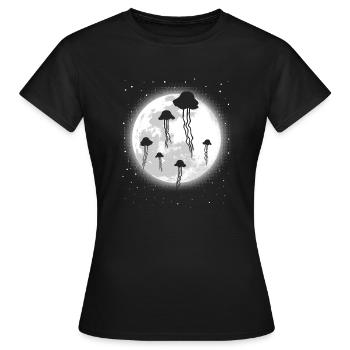 Lune avec méduses - T-shirt Femme - noir - Devant - AI Model Female 172 dark (172cm)