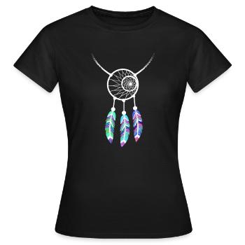 Collier indien - T-shirt Femme - noir - Devant - AI Model Female 172 dark (172cm)