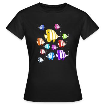 Tropical fish - Women's T-Shirt - black - Front - AI Model Female 172 dark (172cm)