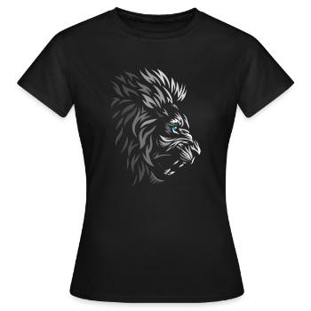 Löwe im Profil - Frauen T-Shirt - Schwarz - Vorne - AI Model Female 172 dark (172cm)