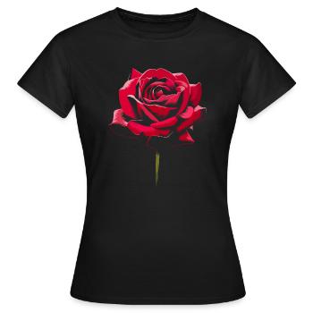 Fleur rose - T-shirt Femme - noir - Devant - AI Model Female 172 dark (172cm)