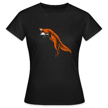 Fuchs Springen - Frauen T-Shirt - Schwarz - Vorne - AI Model Female 172 dark (172cm)