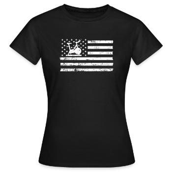 Drapeau américain - T-shirt Femme - noir - Devant - AI Model Female 172 dark (172cm)