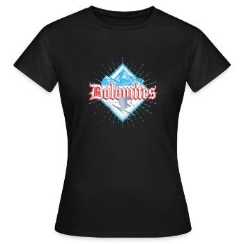 Dolomites Tyrol du Sud Skieur Rétro Vintage - T-shirt Femme - noir - Devant - AI Model Female 172 dark (172cm)