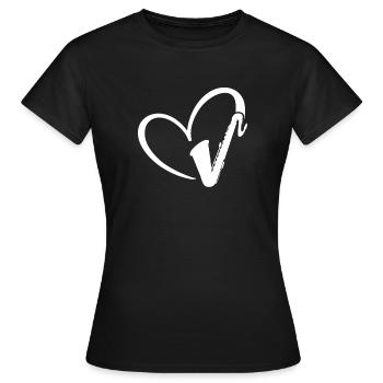 Saxophone Heart Saxophone Saxophonist Saxophone Pl - Frauen T-Shirt - Schwarz - Vorne - AI Model Female 172 dark (172cm)