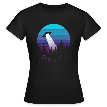 Enlèvement d’une soucoupe volante - T-shirt Femme - noir - Devant - AI Model Female 172 dark (172cm)