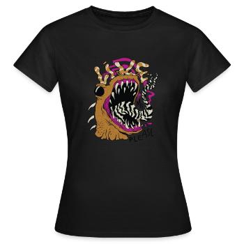 Wie bitte furchterregende Kreatur Wie bitte furcht - Frauen T-Shirt - Schwarz - Vorne - AI Model Female 172 dark (172cm)