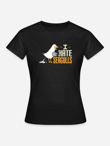 Seemöwe - Dame-T-shirt - sort