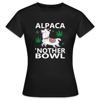 Alpaca Nother Bowl Funny Marijuana - Frauen T-Shirt - Schwarz - Vorne - AI Model Female 172 dark (172cm)