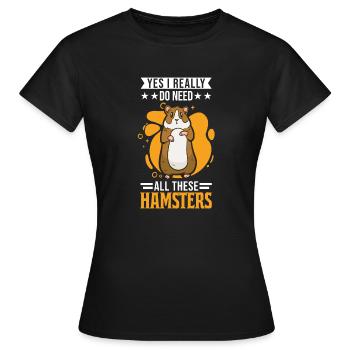 Hamster Hamster Roue Golden Hamster Hamster - T-shirt Femme - noir - Devant - AI Model Female 172 dark (172cm)