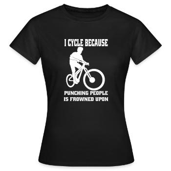 cycling bicycle tour bicycle mountain bike cycling - Women's T-Shirt - black - Front - AI Model Female 172 dark (172cm)