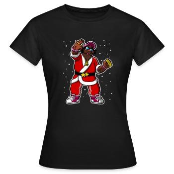 Rappeur du Père Noël - T-shirt Femme - noir - Devant - AI Model Female 172 dark (172cm)
