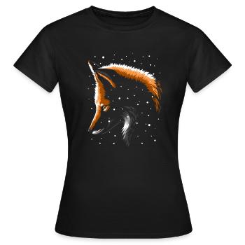 Fox under the snow - Women's T-Shirt - black - Front - AI Model Female 172 dark (172cm)