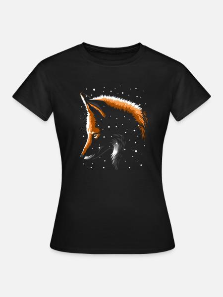 Fuchs im Schnee - Frauen T-Shirt - Schwarz
