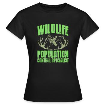 Archer spécialiste du contrôle des populations fauniques - T-shirt Femme - noir - Devant - AI Model Female 172 dark (172cm)