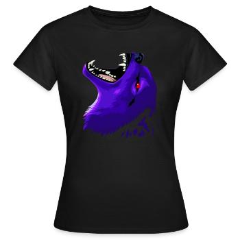 Loup lilas - T-shirt Femme - noir - Devant - AI Model Female 172 dark (172cm)