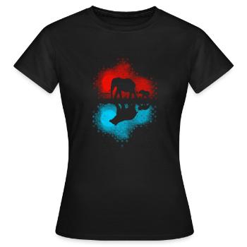 Ours de réflexion d’éléphant - T-shirt Femme - noir - Devant - AI Model Female 172 dark (172cm)