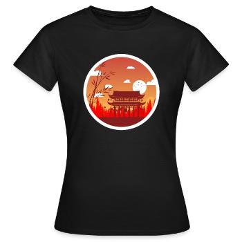 Cercle de temples japonais - T-shirt Femme - noir - Devant - AI Model Female 172 dark (172cm)
