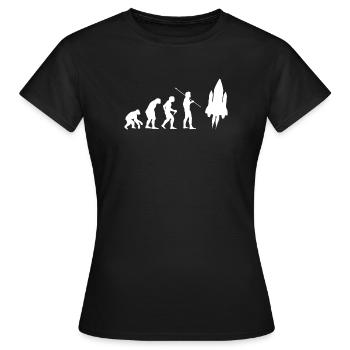 Space Rocket Aerospace Space Travel Evolution - Women's T-Shirt - black - Front - AI Model Female 172 dark (172cm)