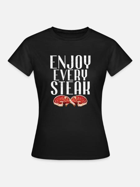 Steak Lover Steak Geschenk - Frauen T-Shirt - Schwarz