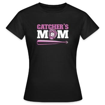 Softball Baseballschläger Catcher's Mom - Frauen T-Shirt - Schwarz - Vorne - AI Model Female 172 dark (172cm)