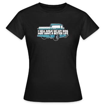 Lait de vache Wagon de lait de chien - T-shirt Femme - noir - Devant - AI Model Female 172 dark (172cm)