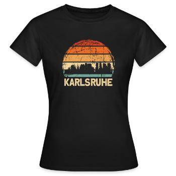 Karlsruhe - Frauen T-Shirt - Schwarz - Vorne - AI Model Female 172 dark (172cm)