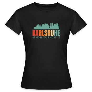 Karlsruhe - Frauen T-Shirt - Schwarz - Vorne - AI Model Female 172 dark (172cm)