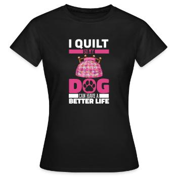 Quilting Hund - Frauen T-Shirt - Schwarz - Vorne - AI Model Female 172 dark (172cm)